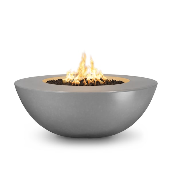 The Outdoor Plus 60 Round Sedona Fire Pit - GFRC Concrete - Natural Gray - Match Lit - Liquid Propane - OPT-SEDWL60-NGY-LP