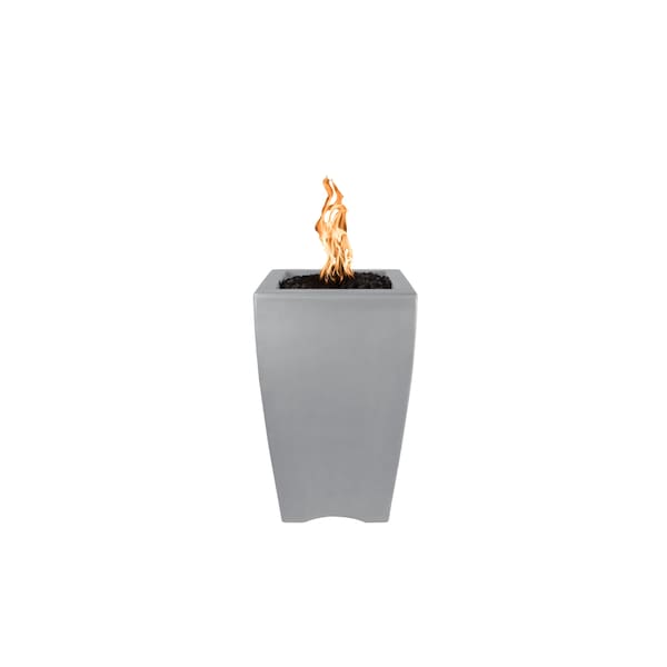 The Outdoor Plus 20 Square Baston Fire Pillar, GFRC Concrete, Natural Gray, Liquid Propane - OPT-BSTON20E12V-NGY-LP