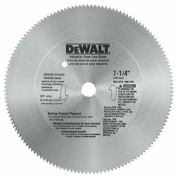 Dewalt 7 1/4" 140T Steel HG Plywood Blade - DW3326