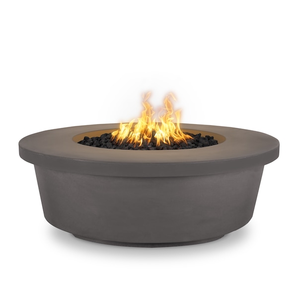 The Outdoor Plus 48 Round Tempe Fire Pit - GFRC Concrete - Chestnut - Match Lit - Liquid Propane - OPT-TEM48-CST-LP