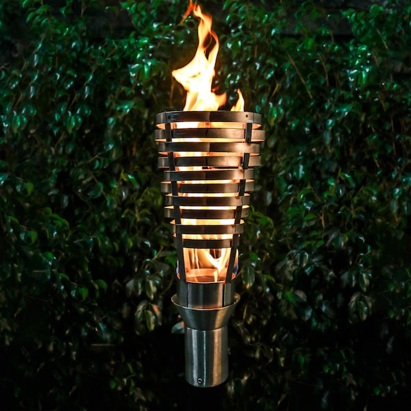 The Outdoor Plus Hercules Original TOP Torch & Post Complete - Stainless Steel - Natural Gas - OPT-TPK5NG