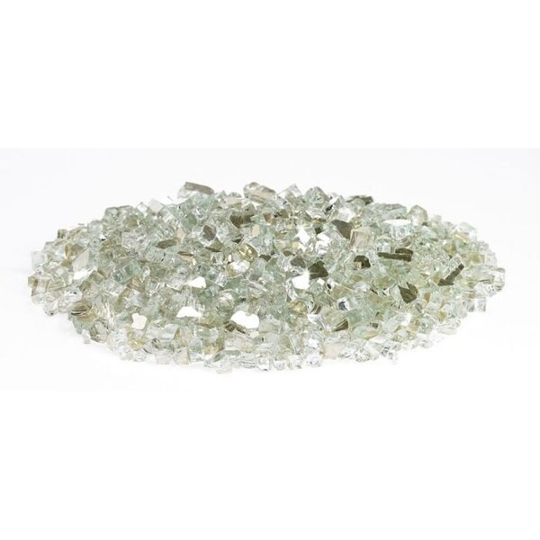 American Fire Glass 1/2 in Platinum Reflective Fire Glass, 10 Lb Bag - AFF-PLATRF-12-10