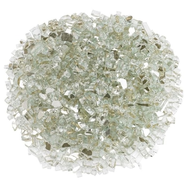 American Fire Glass 1/2 in Platinum Reflective Fire Glass, 10 Lb Bag - AFF-PLATRF-12-10