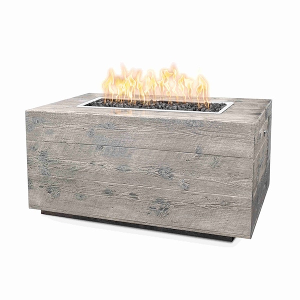 The Outdoor Plus 96 Rectangular Catalina Fire Pit, Wood Grain GFRC Concrete, Spark Ignition w/Flame Sense, Liq. Propane - OPT-CTL96FSEN-IVY-LP