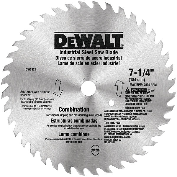 Dewalt 7 1/4" 40T Steel Combo Blade - DW3325