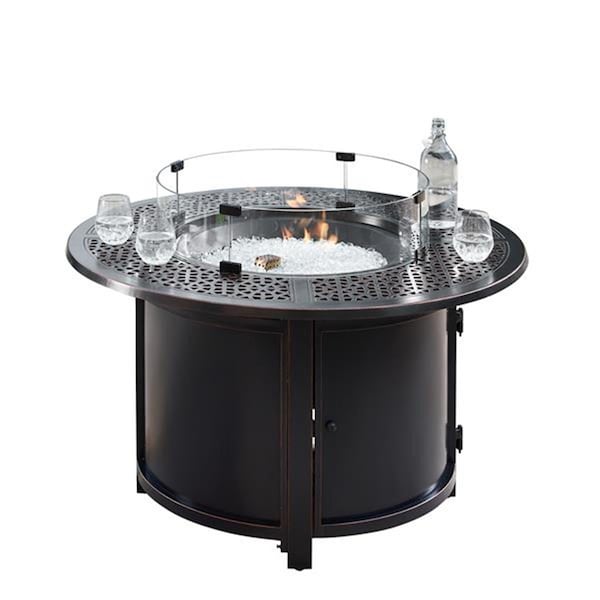 Oakland Living Oakland Living  44 in. Aluminum Outdoor Round Propane Fire Table, Antique Copper - DUBAI-FPT-AC