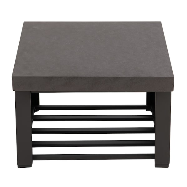 Sunjoy Wood Burning Fireplace, Black/Dark Gray, Steel, with Chimney, Spark Screen, Wood Storage, and Cover - A304004832