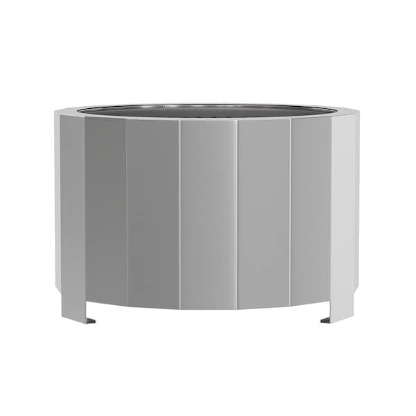Flash Furniture Titus 27 inch Smokeless Outdoor Firepit, Natural Wood Burning w/Waterproof Cover, Stainless Steel - BLN-HY-B-2201FP-03-27-SS-GG