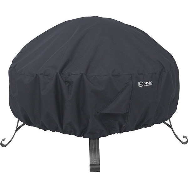 Classic Accessories Coverage Round Fire Pit Cover, Small, Black Fll - 55-552-010401-00