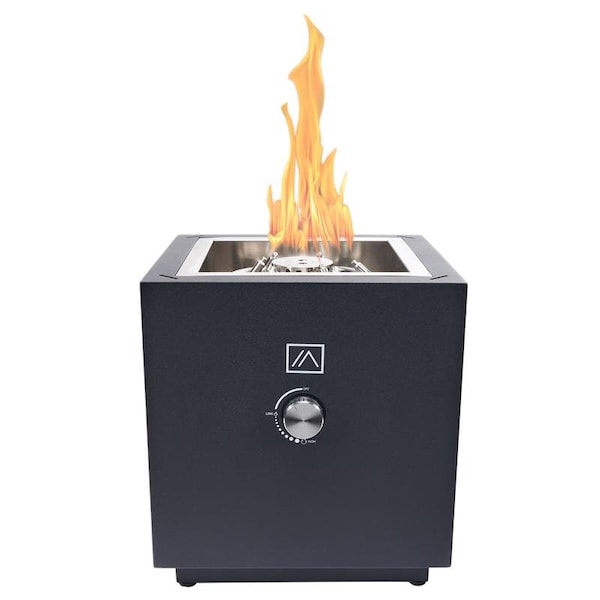 Ukiah Qube 12.5 in. W Steel Outdoor Square Propane Fire Pit - TK-1092-QB