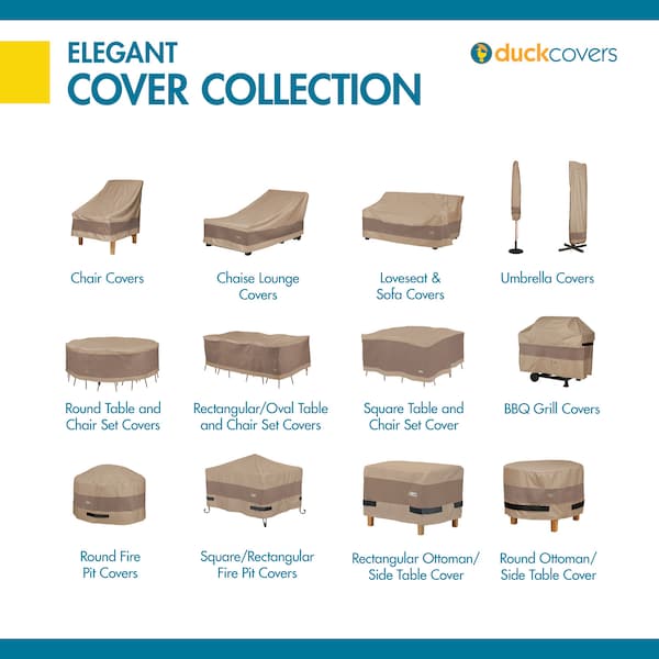 Duck Covers Elegant Swiss Coffee Patio Round Fire Pit Cover, 50" Dia x 24"H - LFPR5024