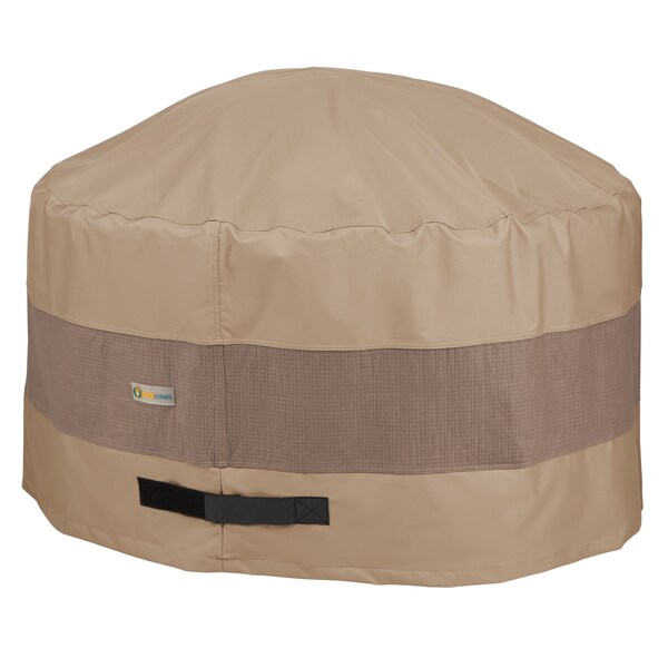 Duck Covers Elegant Swiss Coffee Patio Round Fire Pit Cover, 50" Dia x 24"H - LFPR5024