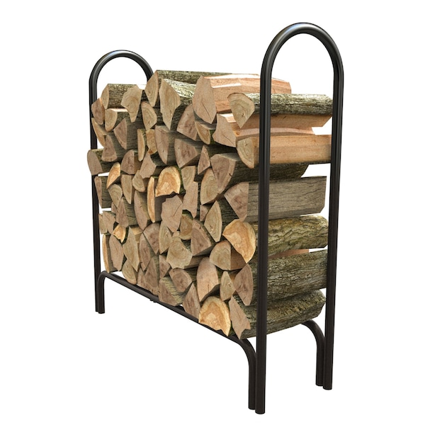 B & K Panacea Black Powder Coated Steel Log Rack - 15203