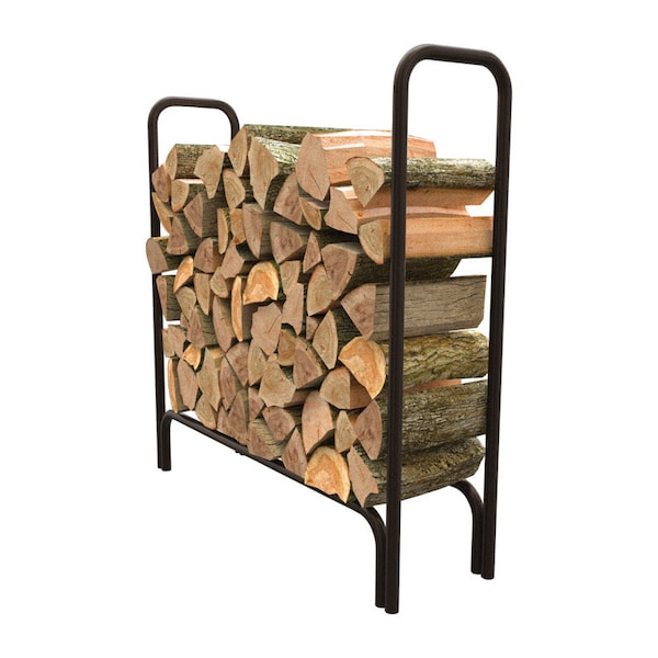 B & K Panacea Black Powder Coated Steel Log Rack - 15203
