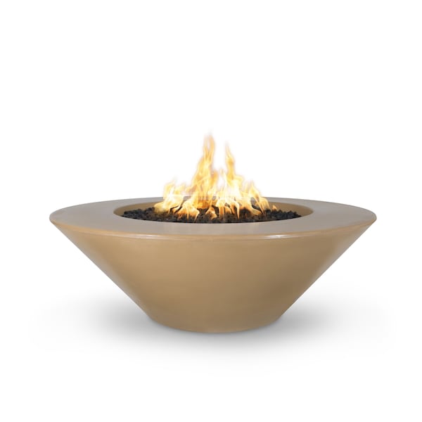 The Outdoor Plus 60 Round Cazo Fire Pit - GFRC Concrete - Brown - Match Lit - Liquid Propane - OPT-CZ60-BRN-LP