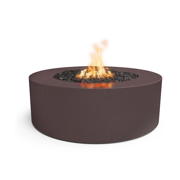 The Outdoor Plus 48 Round Unity Fire Pit, Powder Coated Metal, Copper Vein, Spark Ignition w/Flame Sense, Liquid Propane - OPT-UNYPC4818FSEN-CPV-LP