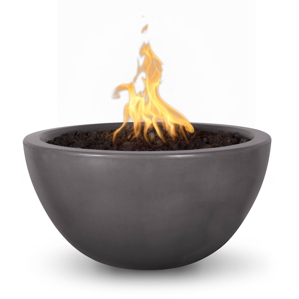 The Outdoor Plus 38 Round Luna Fire Pit - GFRC Concrete - Chestnut - Match Lit - Liquid Propane - OPT-LUN38-CST-LP