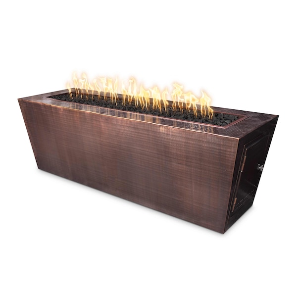 The Outdoor Plus 60 Rectangular Mesa Fire Pit - Copper - Spark Ignition with Flame Sense - Natural Gas - OPT-CPRTT6024FSEN-NG