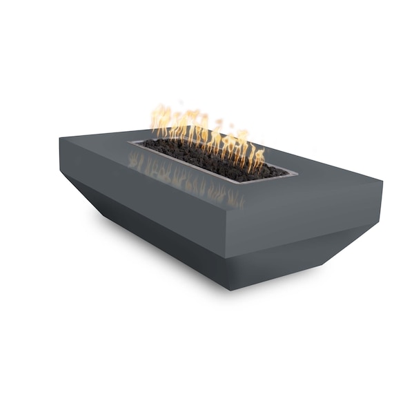 The Outdoor Plus 48 Rectangular Moderno Fire Pit, Powder Coated Metal, Gray, Liquid Propane - OPT-MODPC4828E12V-GRY-LP