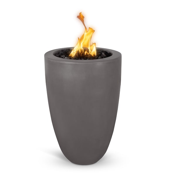 The Outdoor Plus 22 Round Castillo Fire Pillar - GFRC Concrete - Chestnut - Match Lit - Liquid Propane - OPT-CSTO22-CST-LP