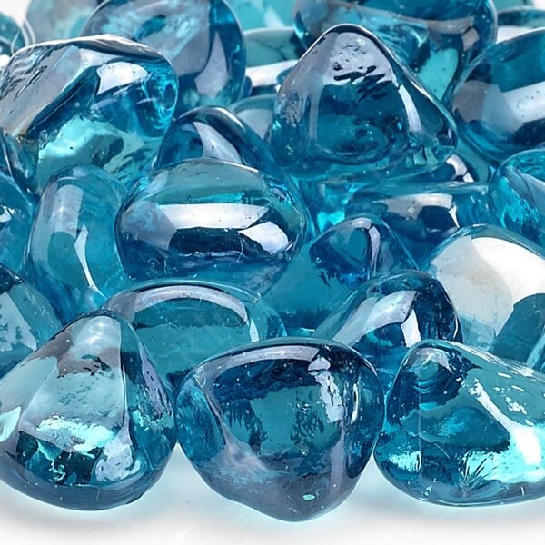 American Fire Glass Powder Blue Luster Zircon Beads, 10 lb Bag - ZIR-PWDBLLST-10