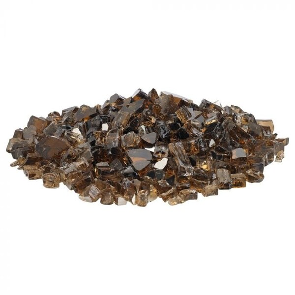 American Fire Glass 1/2 in Copper Reflective Fire Glass, 10 Lb Bag - AFF-COPRF12-10