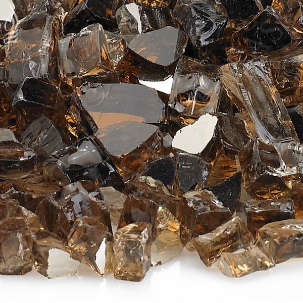 American Fire Glass 1/2 in Copper Reflective Fire Glass, 10 Lb Bag - AFF-COPRF12-10
