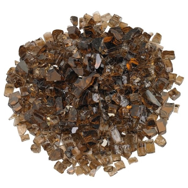 American Fire Glass 1/2 in Copper Reflective Fire Glass, 10 Lb Bag - AFF-COPRF12-10