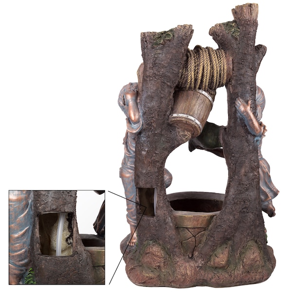 Pure Garden Outdoor Water Fountain, Antique Bronze - 50-201