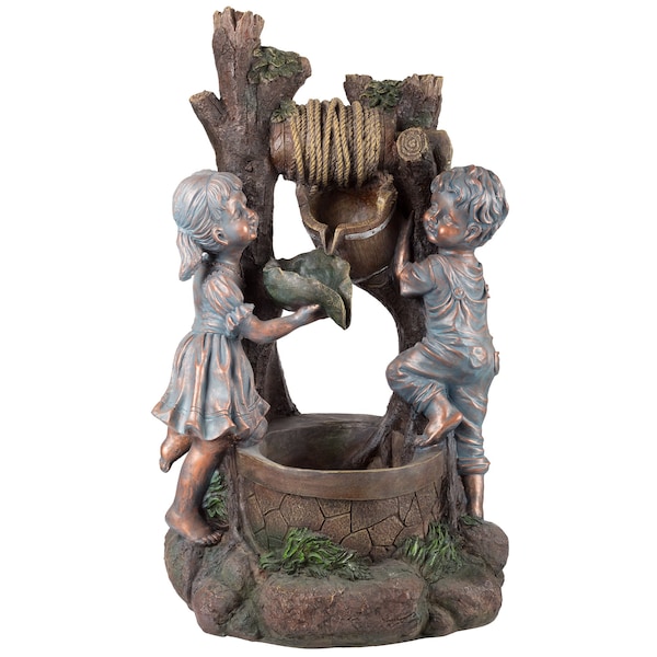 Pure Garden Outdoor Water Fountain, Antique Bronze - 50-201