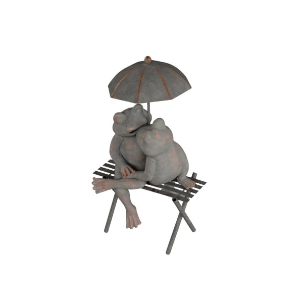 Nature Spring Frog Couple Statue Resin Romantic Animal Figurine for Outdoor Lawn and Garden Decor, Flower Beds - 305339FNN