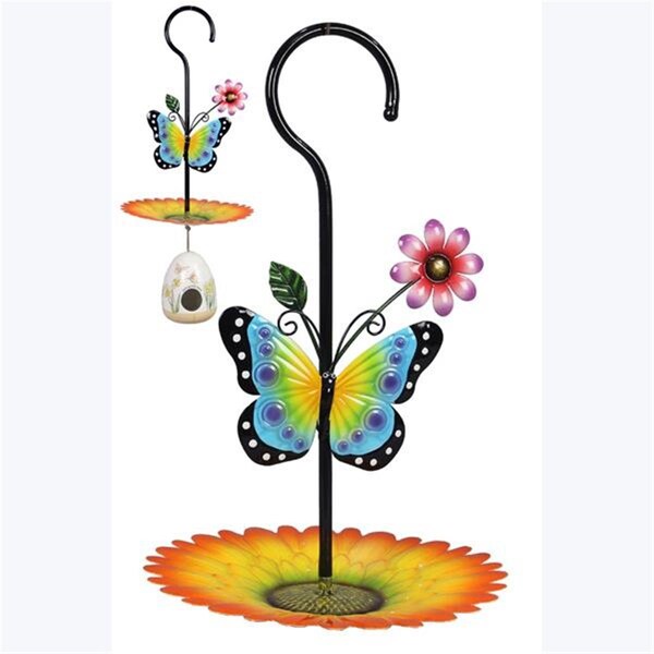 Youngs Metal Butterfly Design Garden Bird Feeder with KD Packed - 73811