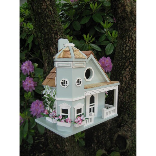 Feedingtime Fledgling Series Flower Pot Cottage Birdhouse - Blue - FE2586121