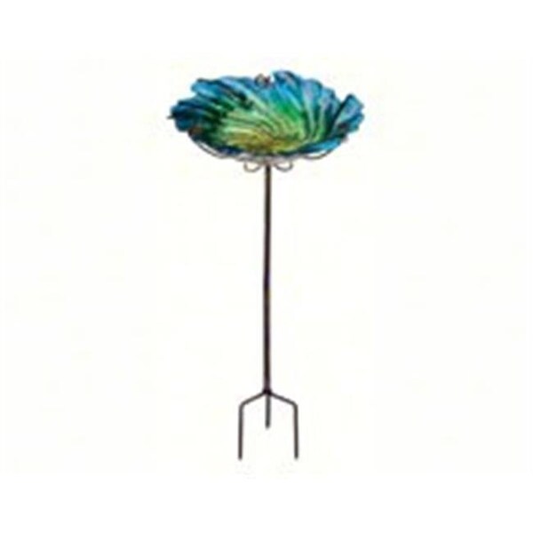 Regal Art & Gift Regal Art & Gift REGAL10919 Blue Birdbath & Feeder With Stake - REGAL10919