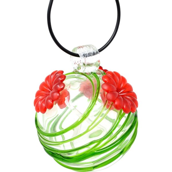 Gift Essentials Green Swirl Glass Hummingbird Feeder - GEHF007