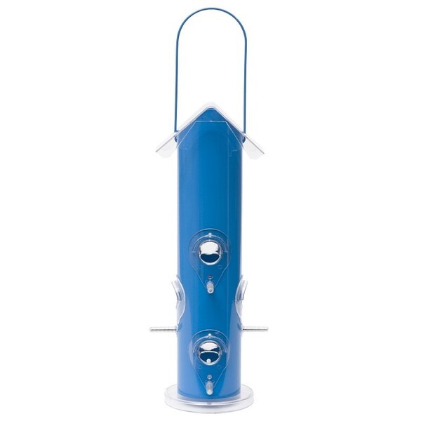 Perky-Pet Wild Bird Feeder, 13-1/4 in H, 1 lb, Metal, Blue, Powder-Coated, Hanging Mounting - 391