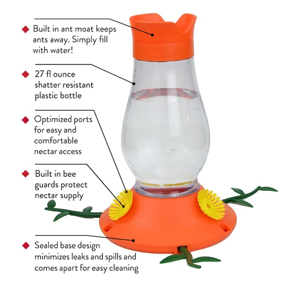 Perky-Pet Perky-Pet Oriole 27 oz Plastic Bird Feeder 3 ports - 465-2