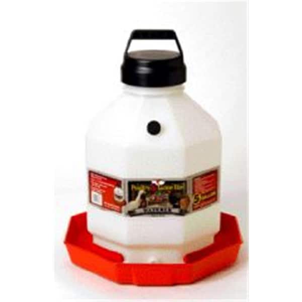 Miller Poultry Fountain Waterer White Red 5 Gallon PPF5 - 464243