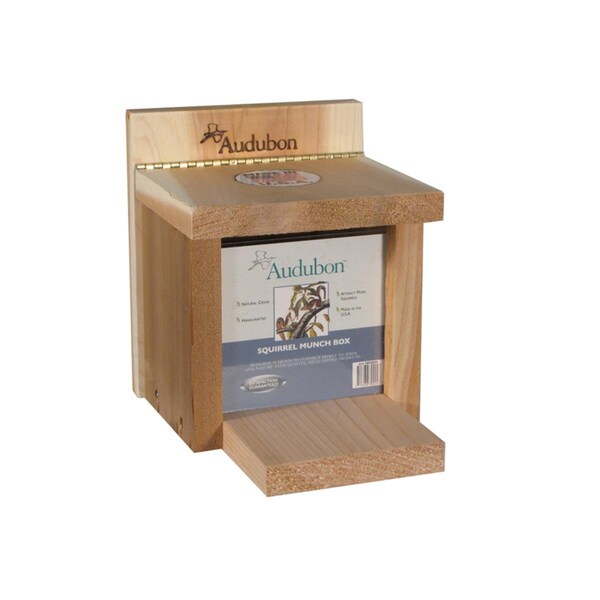 Audubon Wild Bird 3 Cedar Squirrel Feeder Critter Feeder - 2 Ports, Brown - AU5910
