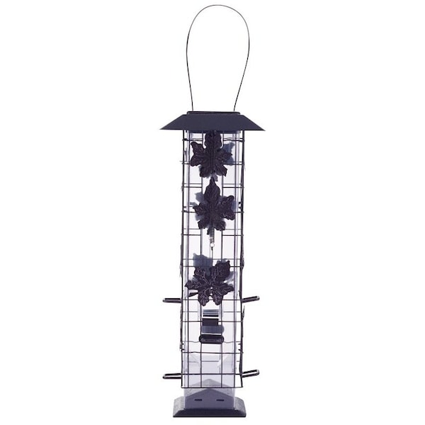 Perky-Pet Wild Bird Feeder, 1814 in H, Rustic Leaf, 2 lb, Metal, Hammered Bronze, Hanging Mounting - 336