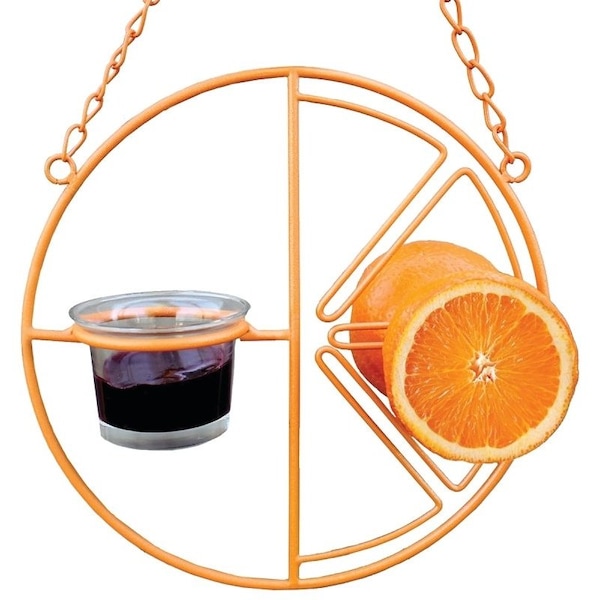 Heath Clementine Bird Feeder, 2 oz, Steel, Orange - CF-133