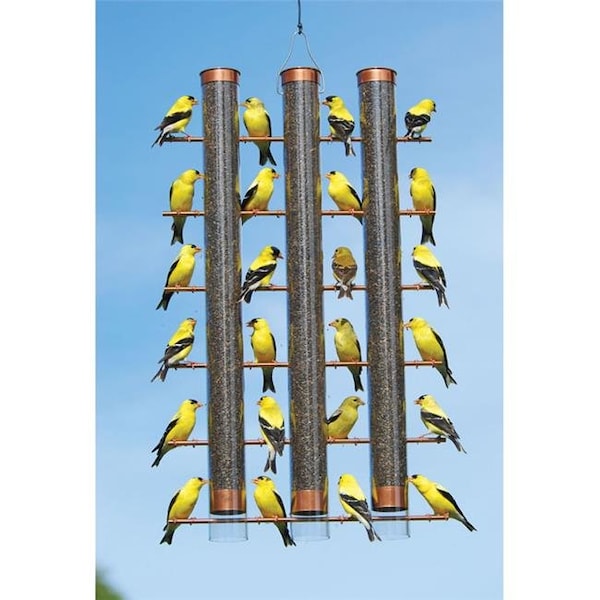 Songbird Essentials Copper Finches Favorite 3-Tube Feeder - SE324C