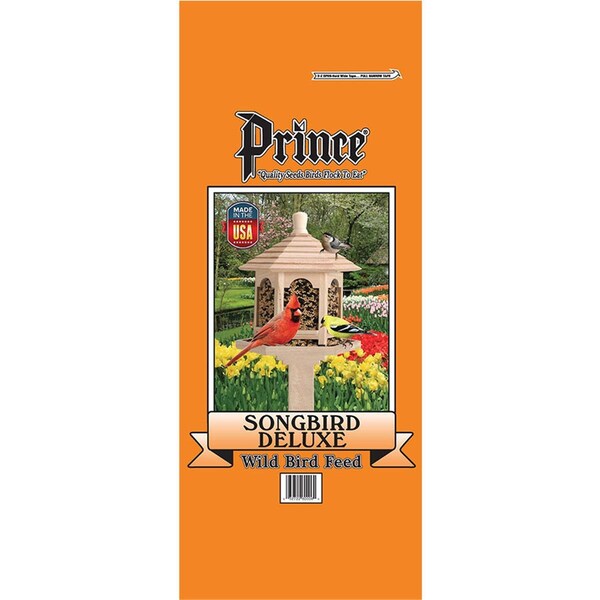 Prince Wild Bird Seed 40 lbs Songbird Deluxe No Corn Wild Bird Feed Orange Bag, Orange - PR395926