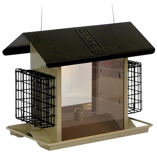 Stokes Select Large Bird Hopper Feeder, 8 lb, MetalPlexiglas, 109 in H - 38111