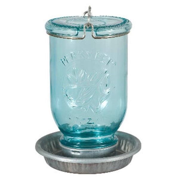 Perky-Pet Perky Pet PP783 Antique Wide Blue Glass Waterer - PP783