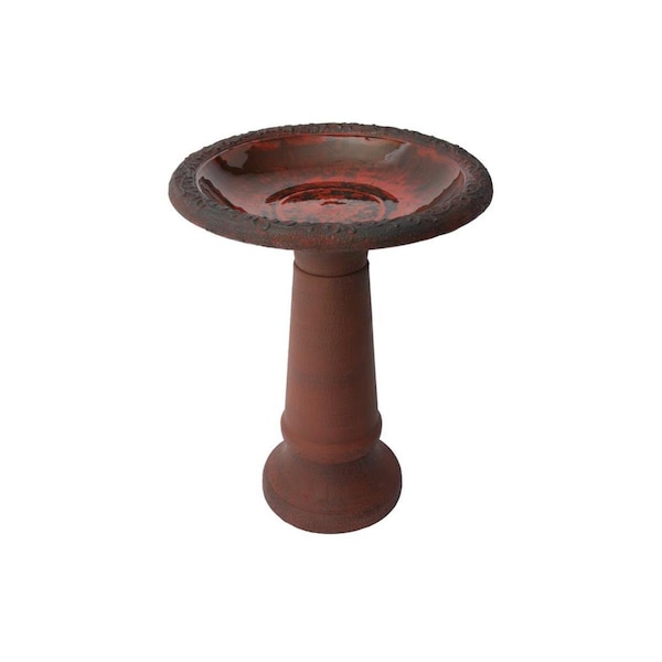 Algreen 20 x 25 in. Birdbath, Red Marble - 41550