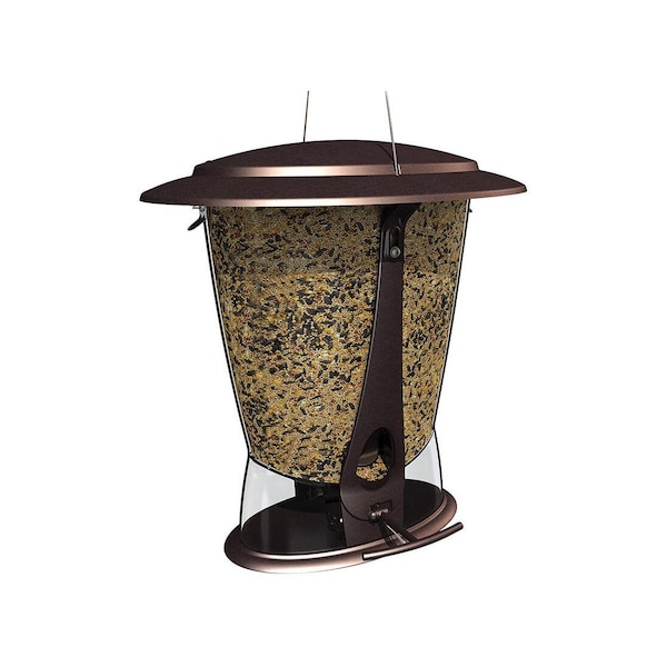 Squirrel-X Bird Feeder Wild Bird 4 lb Plastic Tube 2 ports Burnt Penny - 12
