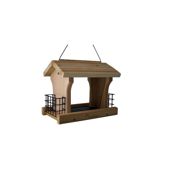 Audubon Bird Feeder Large Ranch Wild Bird 5 lb Cedar Combo Seed & Suet 4 ports Brown - NARANCH3