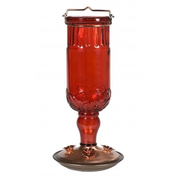 Perky-Pet Perky Pet 24 oz Red Antique Glass Hummingbird Feeder - PP8119
