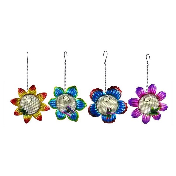 Alpine Alpine Multicolored Metal 17 in. H Flower Hanging Bird Feeder - LJJ1308A